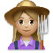 Woman Farmer- Medium-Light Skin Tone emoji on LG